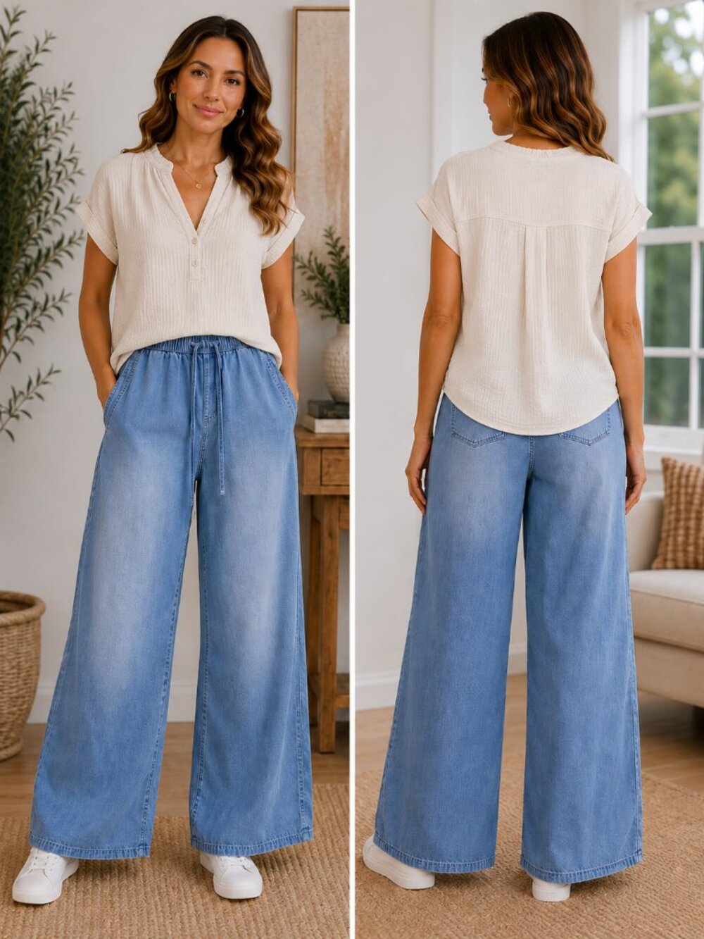 💙 By Giuliana Wide Leg Jeans – Blue – Size Medium 💙👖